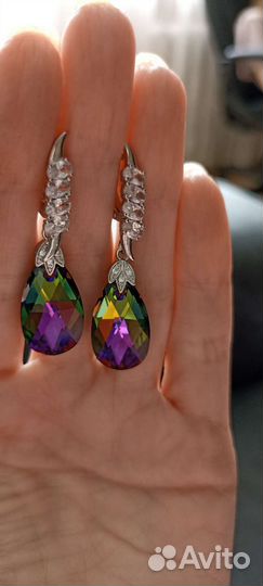 Серьги скристаллами Swarovski