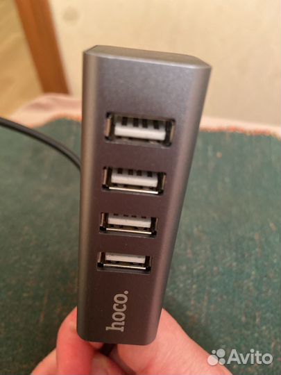 Переходник, USB-хаб на 4 USB 2.0 порта, удлинитель