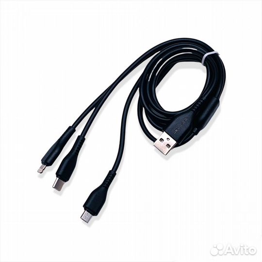 Кабель jellico KDS33 3in1 type-C/lightning/micro B