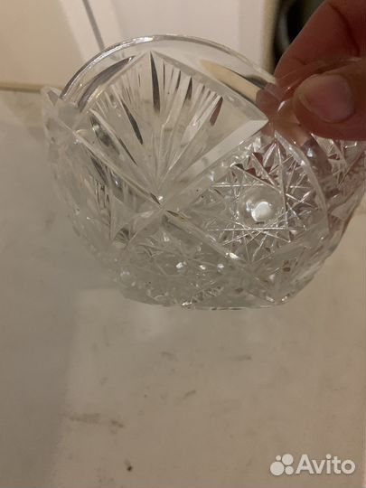 Чехословацкая Хрустальная ваза для конфет богемия
