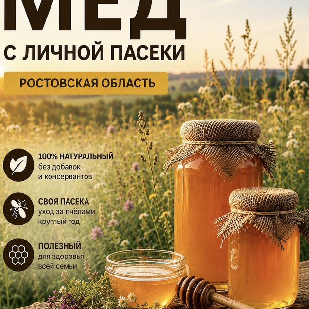 Натуральный мёд «Разнотравье» свежий сбор