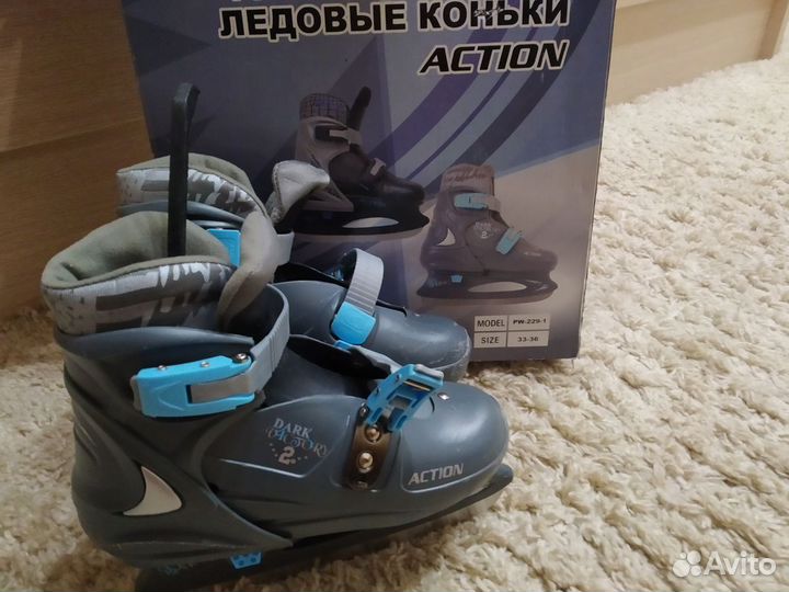Коньки раздвижные ледовые 33-36