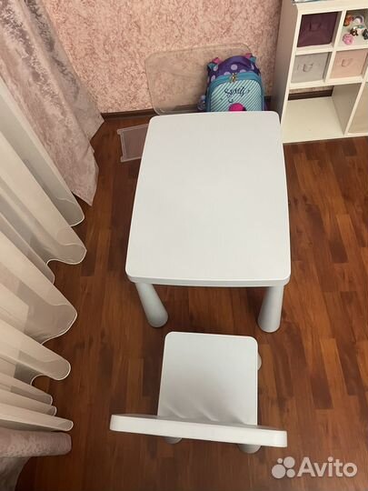 Стол и стул детский икеа маммут