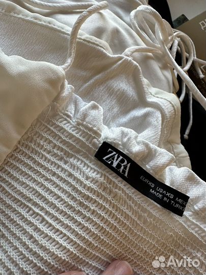 Белый топ zara атласный