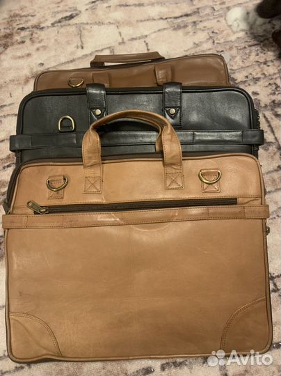 Кожаный портфель под документы и ноутбук
