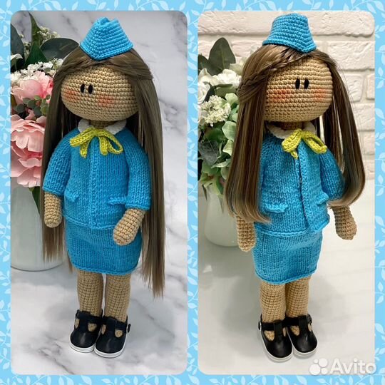 Вязаная кукла тильда ручной работы
