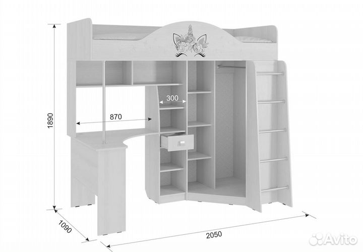 Детская мебель кровать-чердак