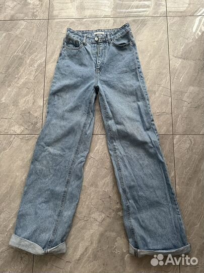 Джинсы бу 42-44 палаццо хлопок