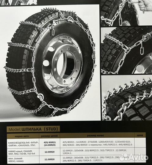 Цепи противоскольжения в ассортименте