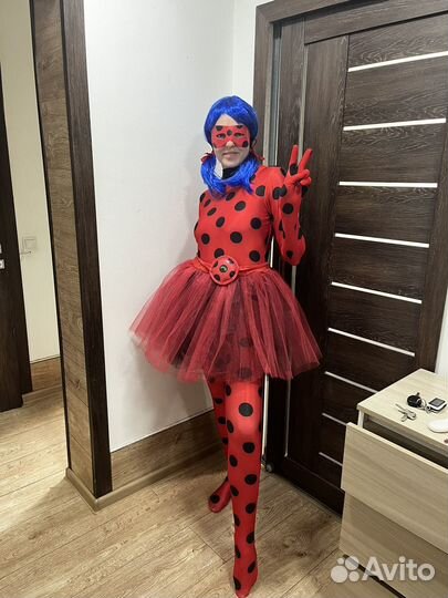 Костюм леди баг для аниматора с юбкой