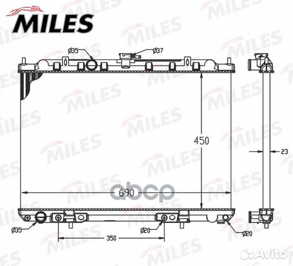 Радиатор nissan X-trail 2.0-2.5 01- AT acrm101