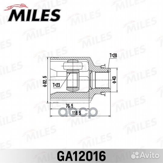 Шрус mazda 626 91-02 внутр.прав. GA12016 Miles