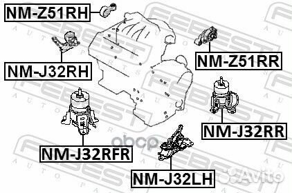 Опора двигателя nissan murano 07-14 задняя