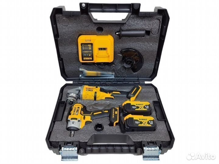 Набор инструмента Dewalt 2в1 ушм + гайковерт р