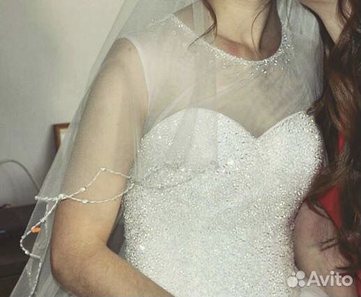 Свадебное платье 40-42 бу