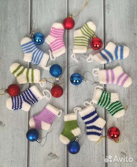 Ёлочные вязаные игрушки