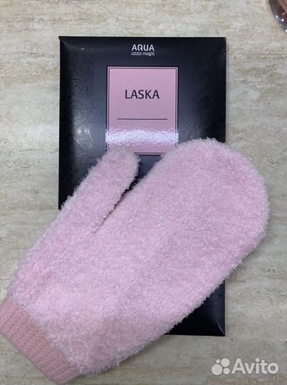 Варежка мочалка для снятия макияжа