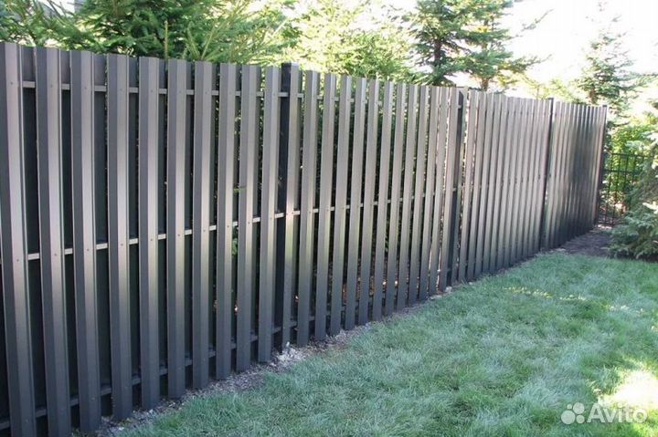 Забор из евроштакетника,ворота быстро