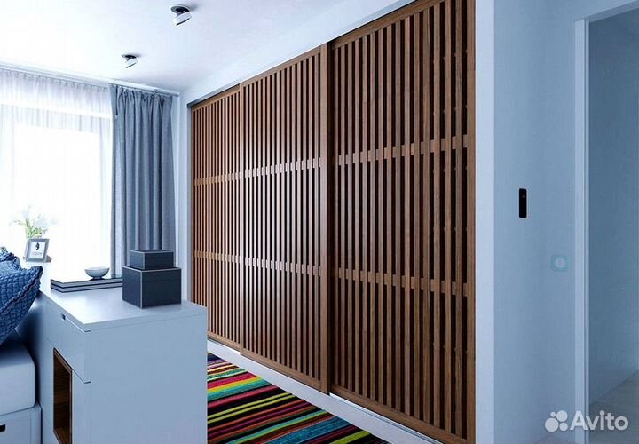 Межкомнатные перегородки. Раздвижные двери из реек