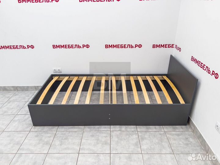 Кровать односпальная графит