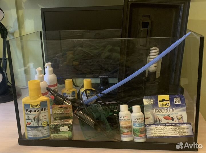 Аквариум 80л И 20л + обррудрвание, химия tetra