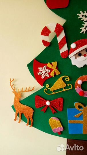 Елка искусственная 95 см на стену. Фетр