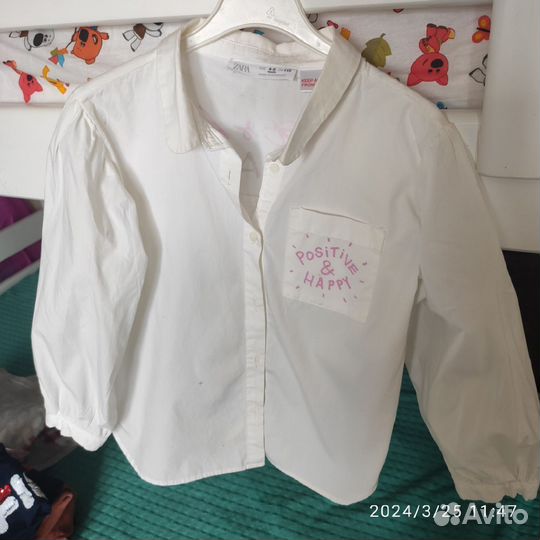 Рубашка zara для девочки 110