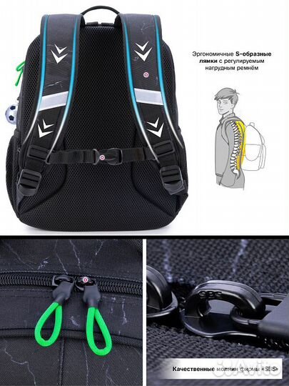 Рюкзак школьный R5-030 + брелок мячик в наличии в