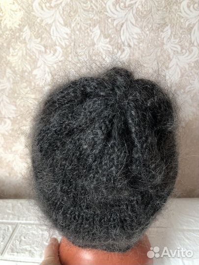 Шапка пуховая вязаная