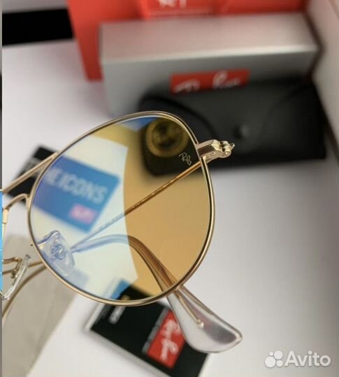 Солнцезащитные очки авиаторы желтые