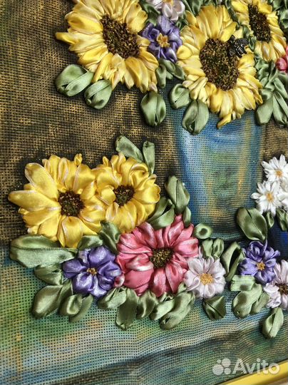 Вышивка лентами картина