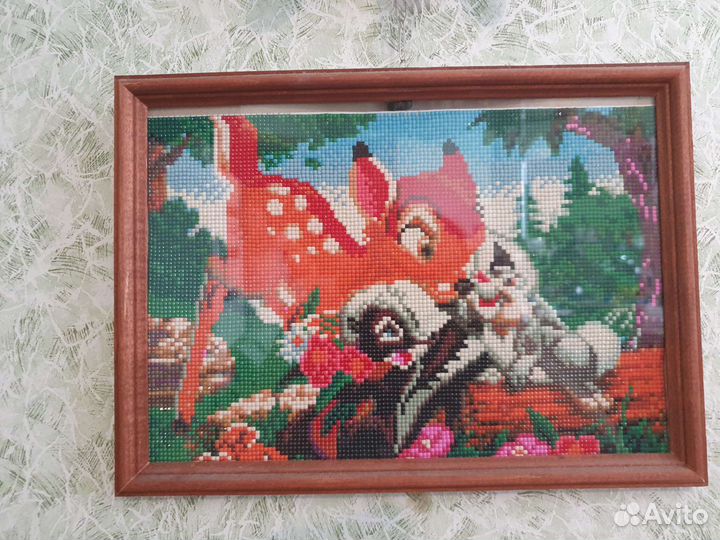 Детская ручная работа алмазка на подрамнике выложе