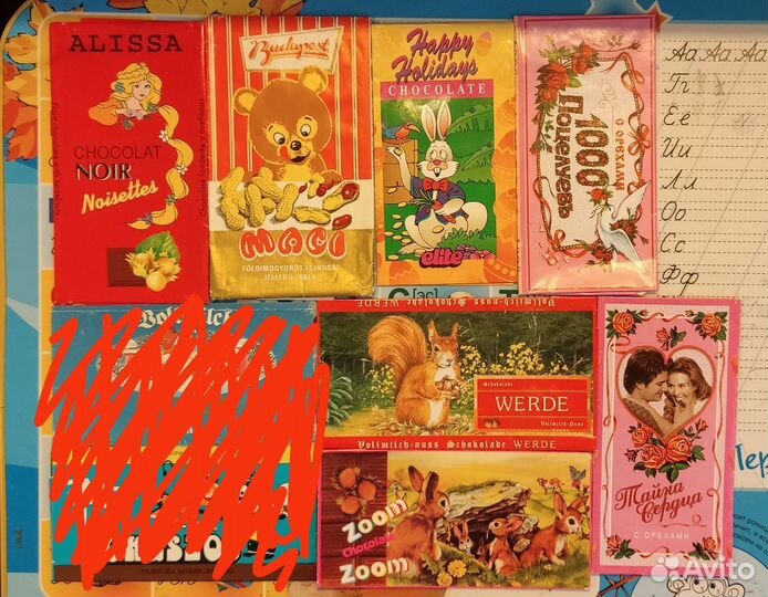 Обертки,этикетки от шоколада