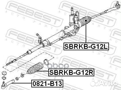 Пыльник рулевой рейки sbrkbg12R Febest