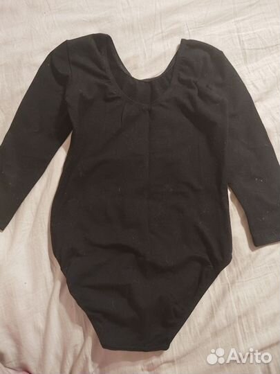 Купальник гимнастический, лосины чёрные