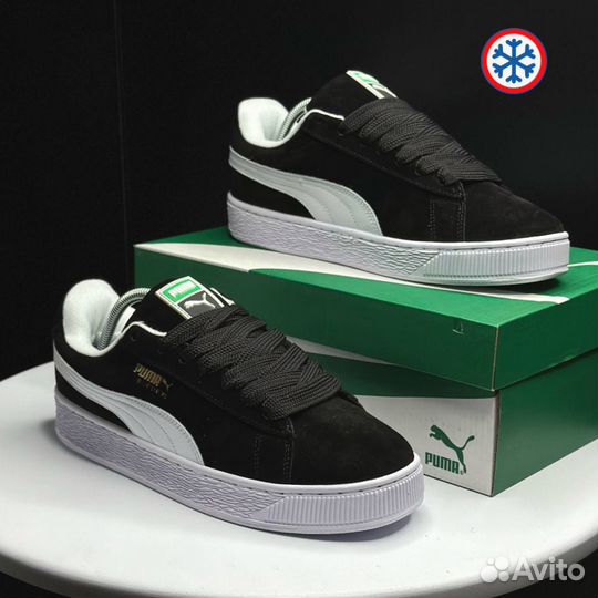 Кроссовки зимние Puma Suede XL green label