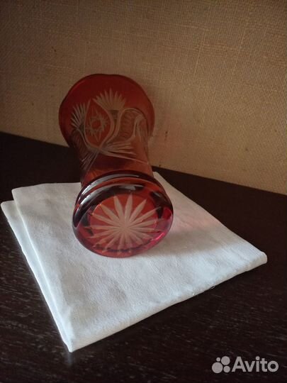 Ваза Цветное Красное Рубиновое стекло