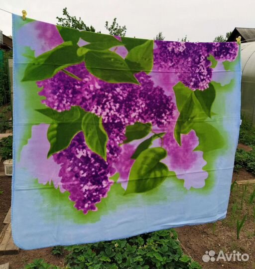 Плед покрывало флис Сирень