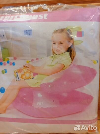 Детский прозрачный надувной стул