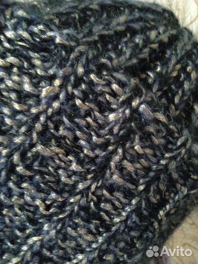 Шапочка с двойным отворотом вязаная