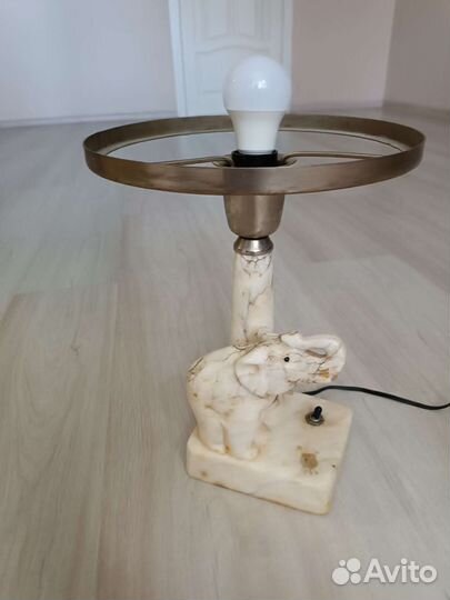 Лампа настольная мраморная слон СССР
