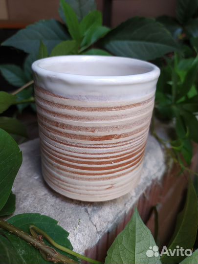 Стакан ручной работы из глины