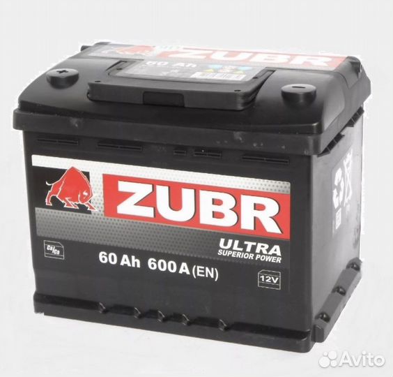 Авомобильный аккумулятор zubr 60 А/ч