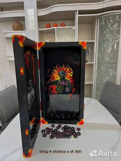 Нарды ручной работы со стеклом 