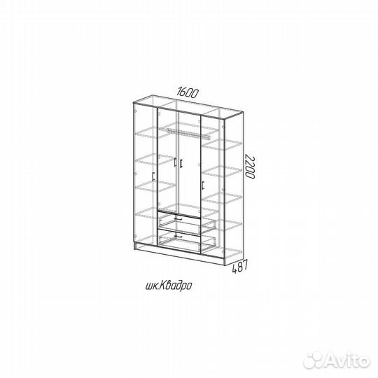 Шкаф 4х-створчатый 