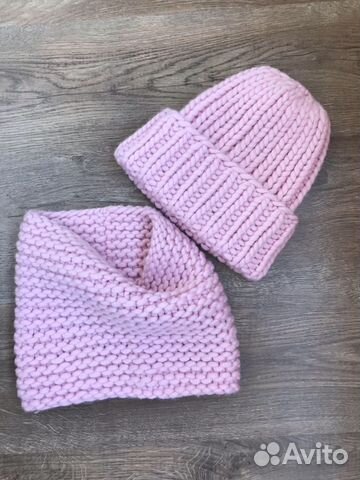 Комплект шапка и снуд женский