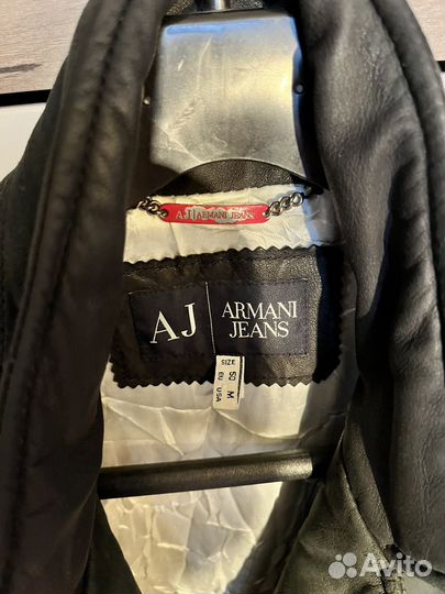 Кожаная куртка тренч armani