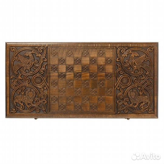 Нарды и шашки резные Орел люкс 61 х 64 см бук Армения 62765