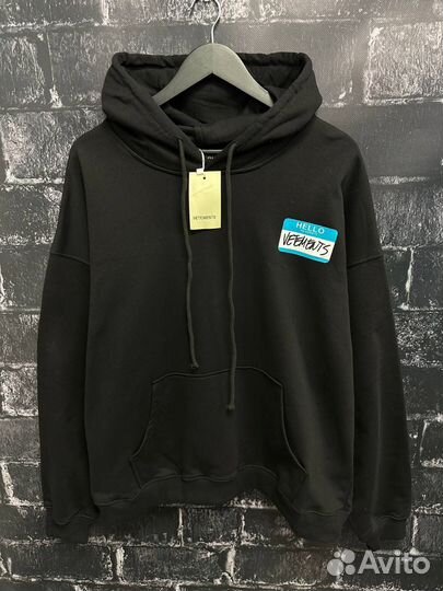 Худи Vetements Hello my name is. Унисекс