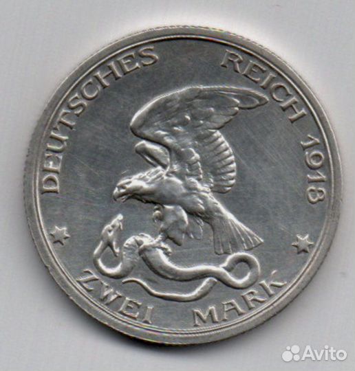 Юбилейная монета 2 марки 1913 (UNC). Серебро